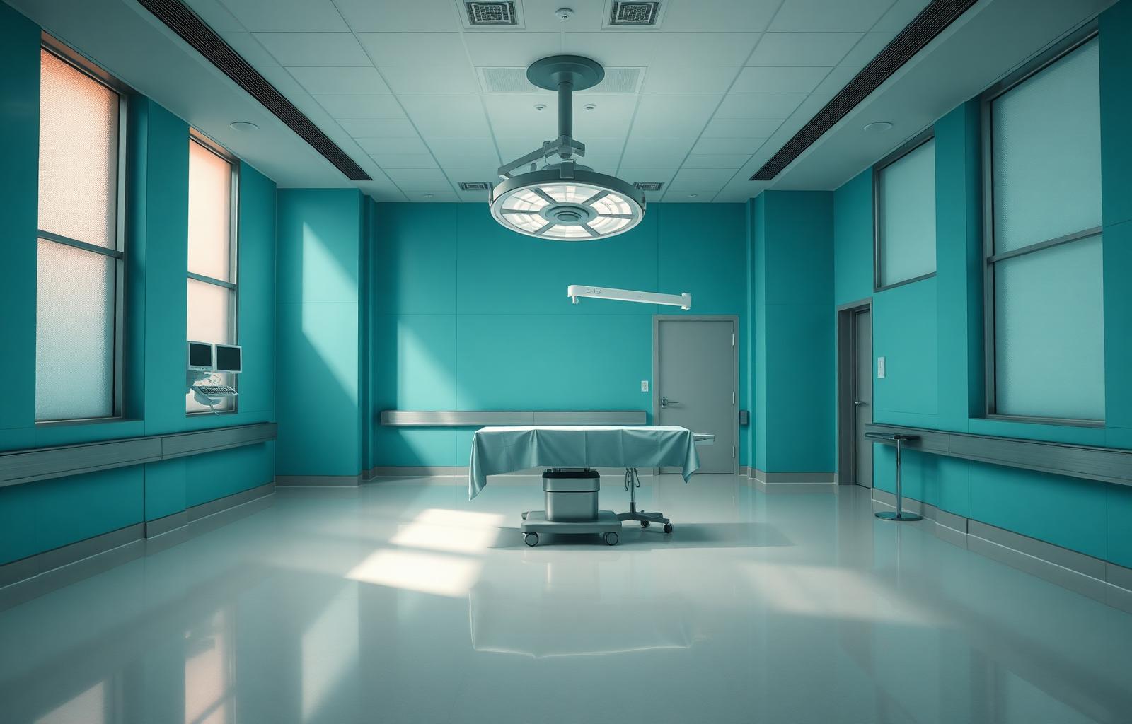 Modern, spotless operating room prepared for endometriosis excision surgery