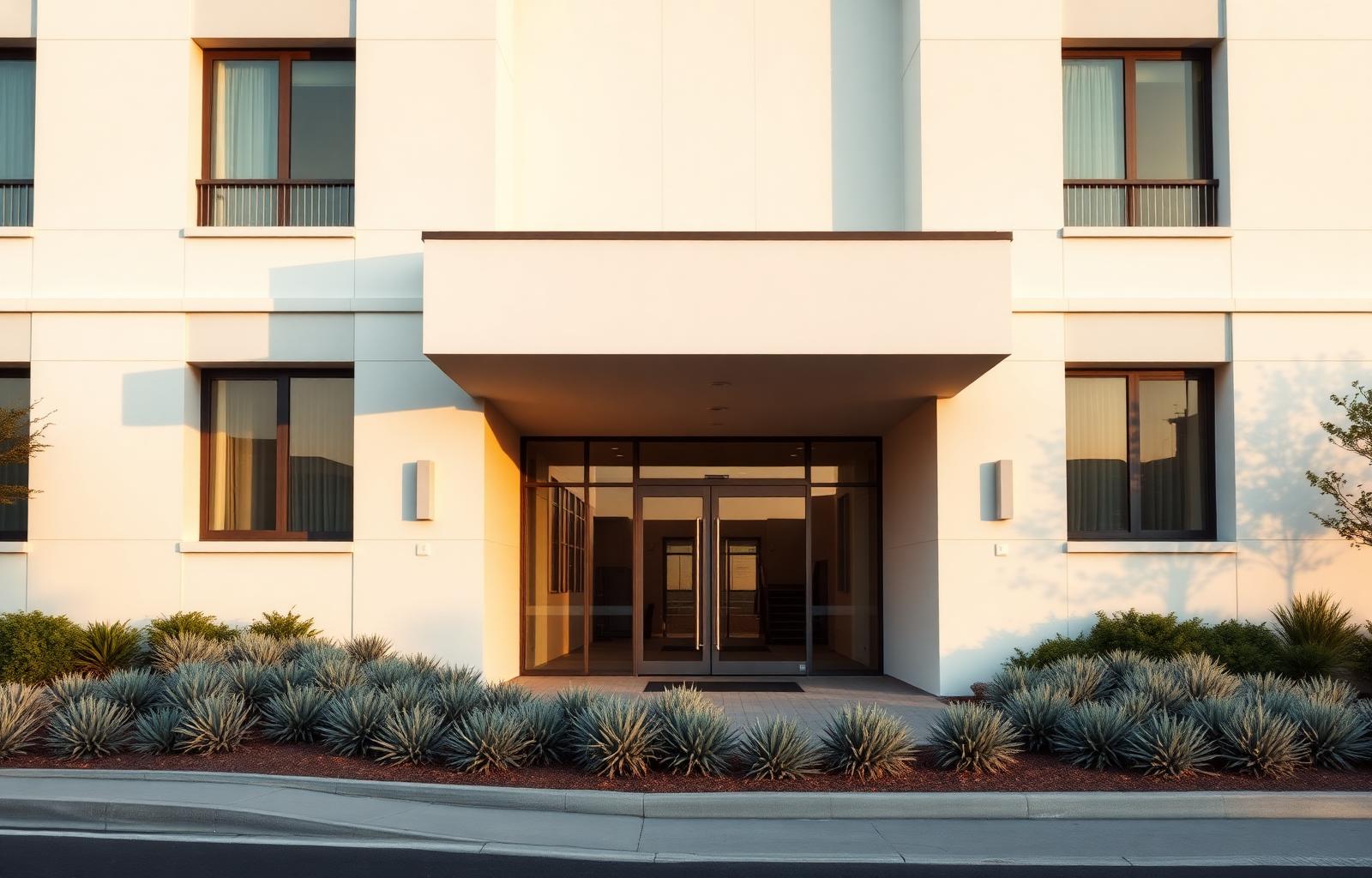 Modern private hospital exterior representing coordinated international medical travel